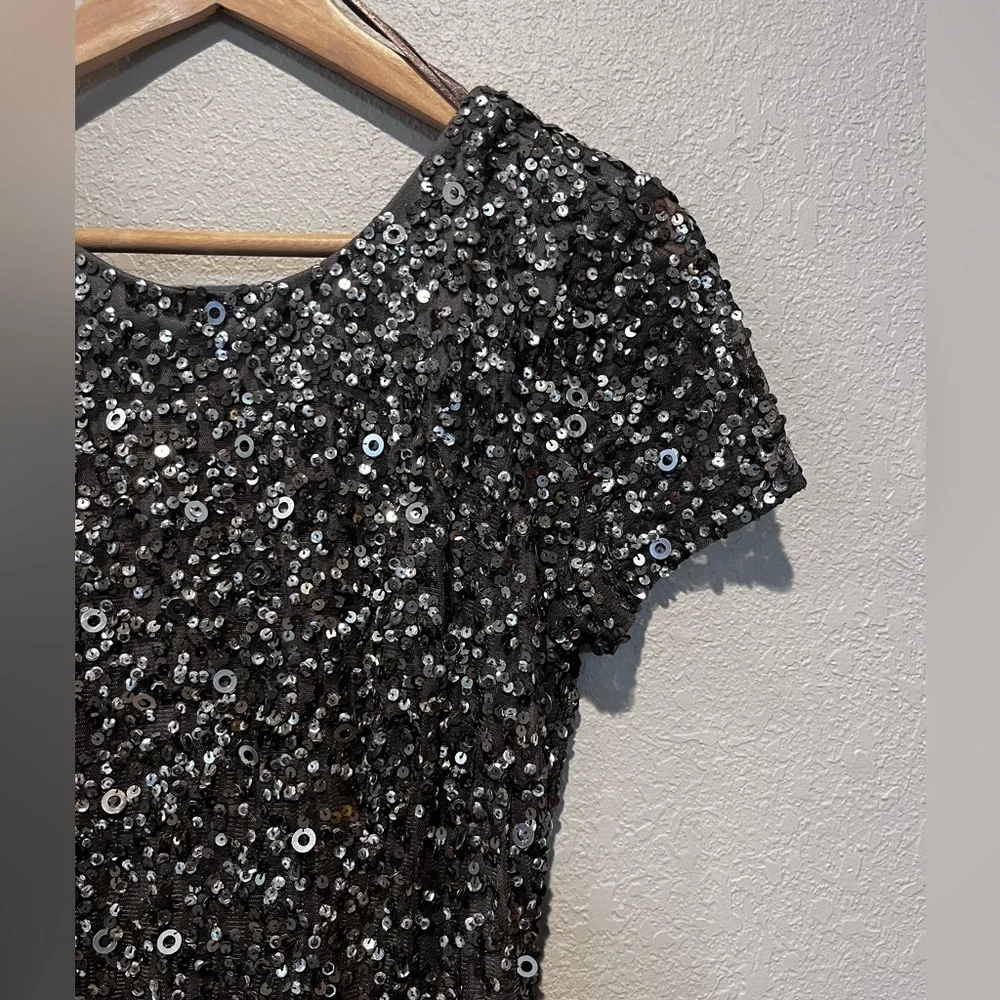 Silver Sequin Adrianna Papell Dress Women’s size 6 Wedding/Bridesmaid/Formal - Picture 5 of 8